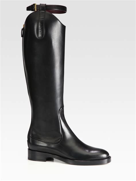 gucci victoria leather knee-high riding boots|Gucci designer ankle boots.